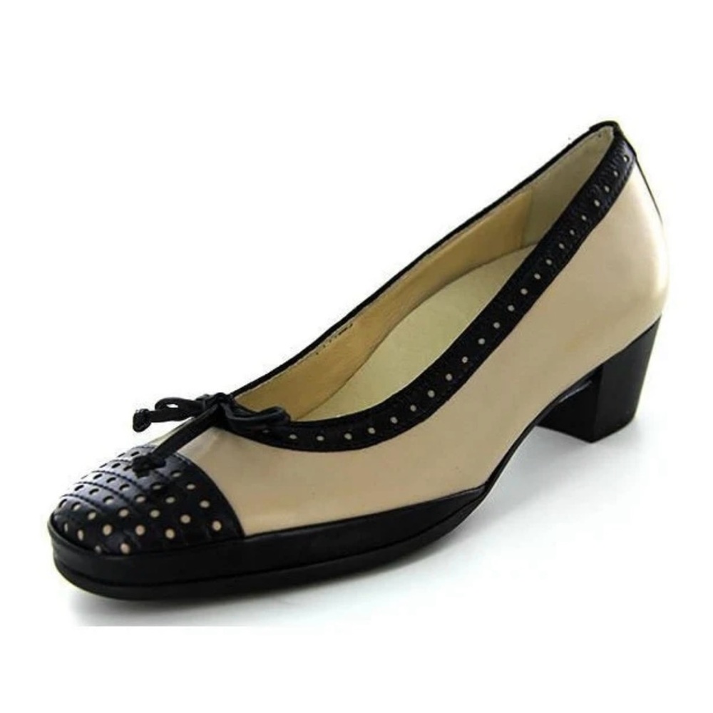 Waldlaufer Women’s Hosana Black Beige Colorblock Pumps size 37/US 6.5